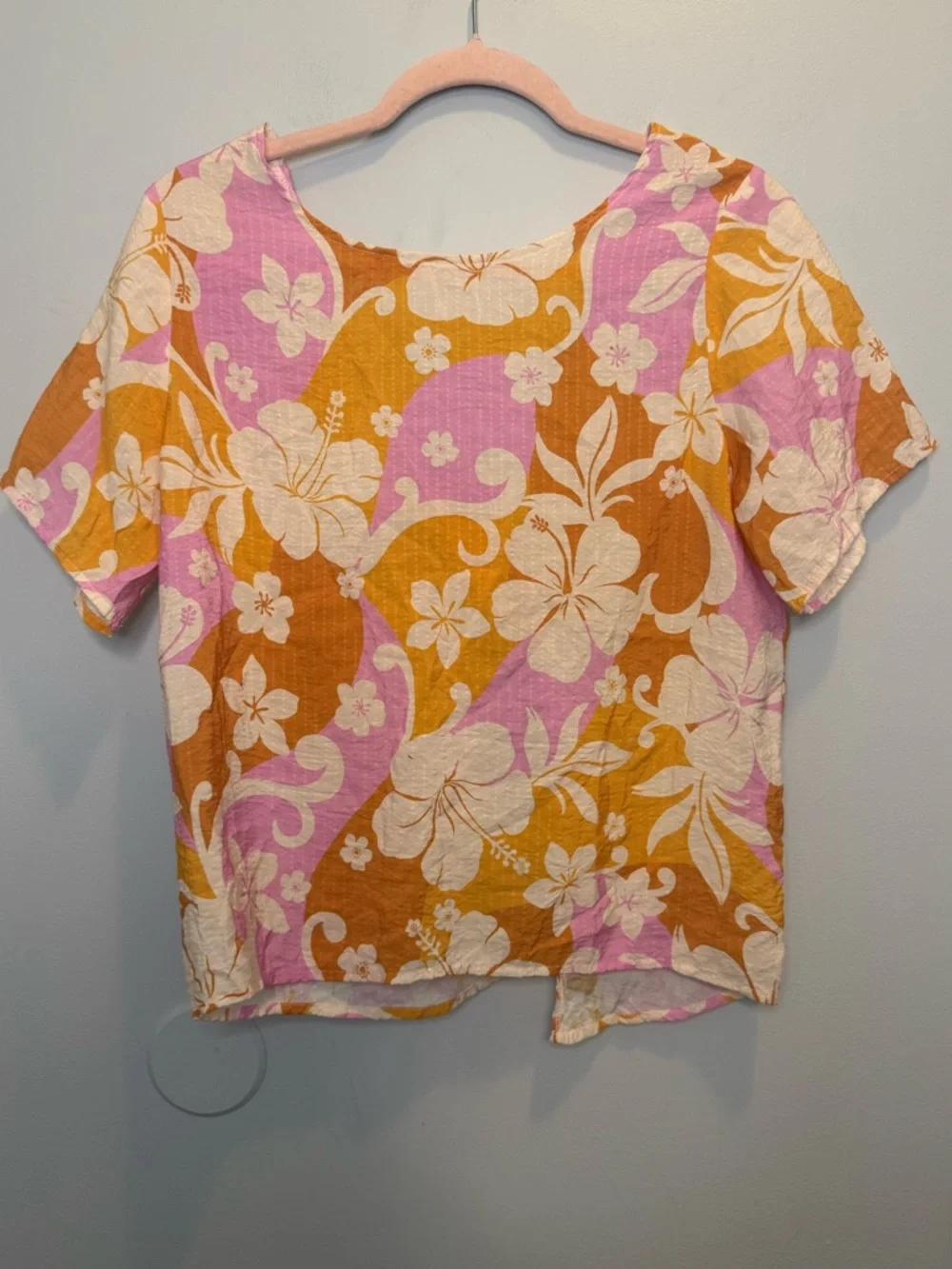 Lili Sidonio by Molly Bracken Tropical Twist Back Large Boho Summer Blouse - Picture 2 of 7